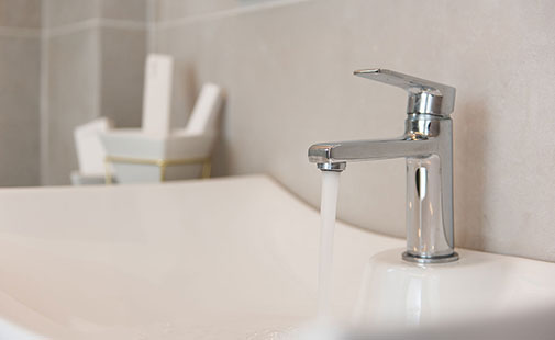 The sink in the rooms' bathroom